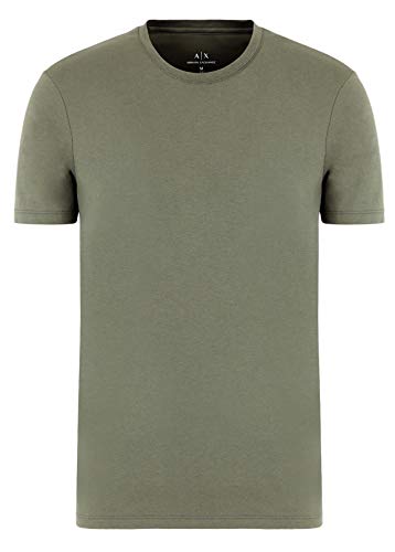 Armani Exchange Pima Cotton Jersey Short Sleeve Crew Neck T-Shirt Camiseta, Escarabajo, S para Hombre