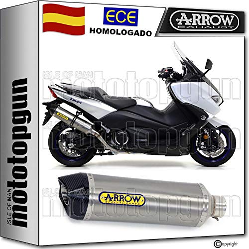 ARROW TUBO DE ESCAPE HOMOLOGADO RACE-TECH CON FONDO CARBY EN ALUMINIO COMPATIBLE CON YAMAHA T-MAX 530 2017 17 2018 18 73514AK