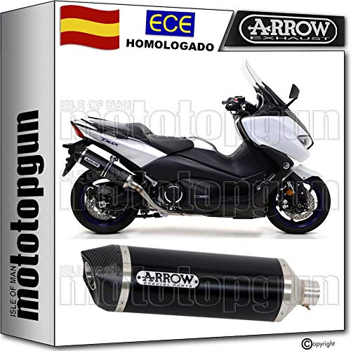 ARROW TUBO DE ESCAPE HOMOLOGADO RACE-TECH CON FONDO CARBY EN ALUMINIO NEGRO COMPATIBLE CON YAMAHA T-MAX 530 2017 17 73514AKN