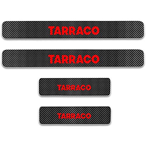 AXYP 4Pcs Faldones Laterales Fibra Carbono, para Seat TARRACO Kick Plates Sticker Accesorios, Protector Barra Puerta Umbral AntiarañAzos Pegatina