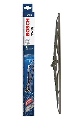 Bosch Twin 450U - Escobilla limpiaparabrisas, Longitud: 450mm – 1 escobilla limpiaparabrisas para el parabrisas frontal