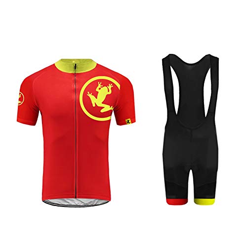 BurningBikewear Uglyfrog Ciclismo Maillot, Hombres Jersey + Pantalones Cortos Babero Mangas Cortas de Ciclismo Ropa Maillot Transpirable para Deportes al Aire Libre Ciclo Bicicleta MES2019QXF03