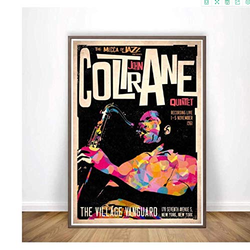 CAPTIVATE HEART Pintura de la Lona 50x70cm sin Marco Póster de Estilo Retro de John Coltrane e Impresiones artísticas para decoración del hogar