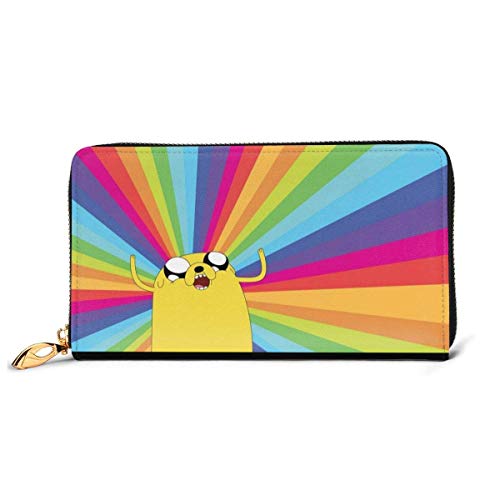 Carteras de Cuero para Mujer, Cartera de Hora de Aventuras con Bloqueo Cartera de Cuero Genuino Cremallera Alrededor del Titular de la Tarjeta Organizador Cartera de Embrague Monedero de Gran Capacid