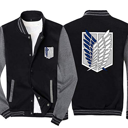 Chaqueta De La Sudadera para Hombre - Alas De Libert Impresas De Béisbol Uniforme De Manga Larga Casual Chalets - Adolescentes Regalo C -L