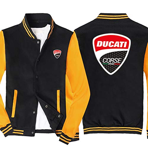 Chaqueta De La Sudadera para Hombre - Ducati Impreso Uniforme De Béisbol De Manga Larga Casual Chalets - Adolescentes Regalo C-XXL