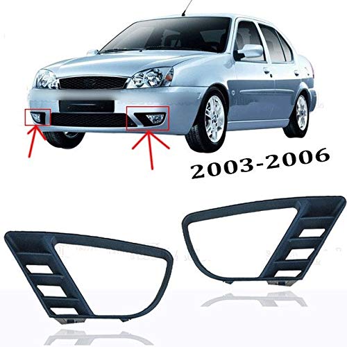 Coche niebla Luz Grilles Derecha E Izquierda LUZ ANTINIEBLA BISEL Fit For Ford Fiesta 2003-2004 Lámpara Marcos De Faros Antiniebla Bisel Luz De Niebla De La Lámpara Coberturas De Parachoques Niebla Gr