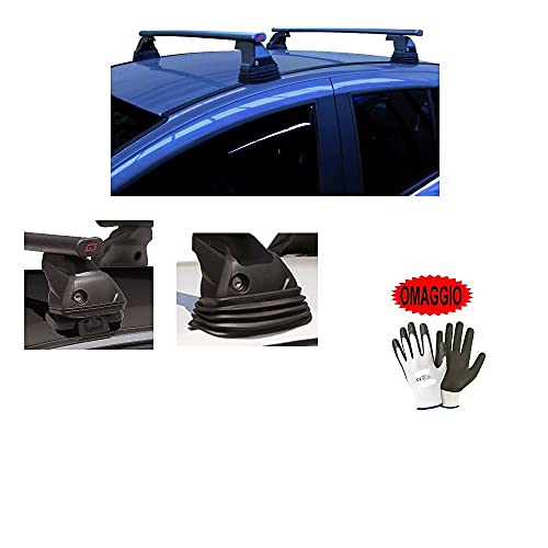 Compatible con Hyundai i20 5p 2018 (68056) Barras portaequipajes para techo de coche con enganche directo barra 110 cm de acero techo sin realing + kit de montaje