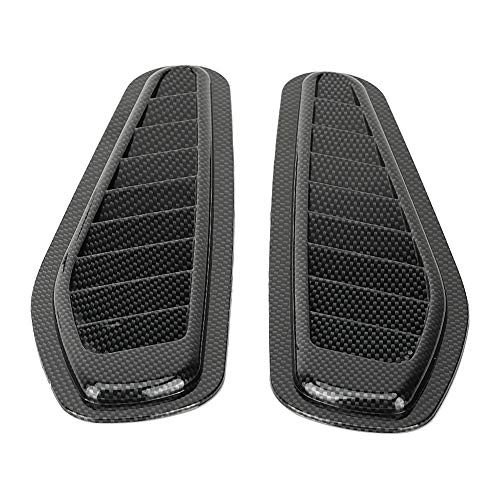 Cubierta de admisión de flujo de aire, 2 piezas de fibra de carbono Estilo del coche Toma de entrada de flujo de aire Bonete Capo de ventilación Cubierta de campana Universal