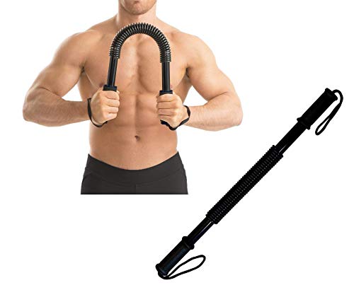 Ducomi Power Resorte Flexible Resistencia, Manillar Extensor de Pecho - Equipo de Ejercicio Físico Brazos de Tracción para el Hogar y el Gimnasio - Barra Twister para Hombre y Mujer (30 Kg)