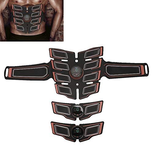 Electroestimulador Muscular,EMS Parche muscular abdominal Cinturón Brazo Pierna Estimulador de entrenamiento muscular Equipo de ejercicios para hombres Mujeres Pierna del vientre(naranja)