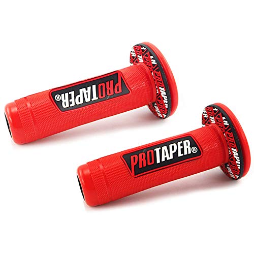 Empuñadura de Manillar Gel Empuñadura de Freno Goma para Motocicleta de 7/8"para K.T.M CRF EXC YZF Pr.OTA.per Pro Cónica Motocross Dirt Pit Bike (Rojo)