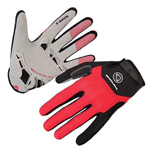 ENDURA - SingleTrack Plus Gloves, Color Rojo, Talla S