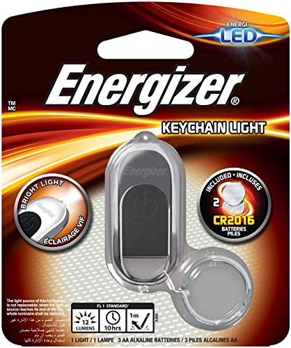 Energizer - Linterna Hi-Tech Key Ring para colgar o llavero, 12 lm, 10 hr, resistente, pilas incluidas