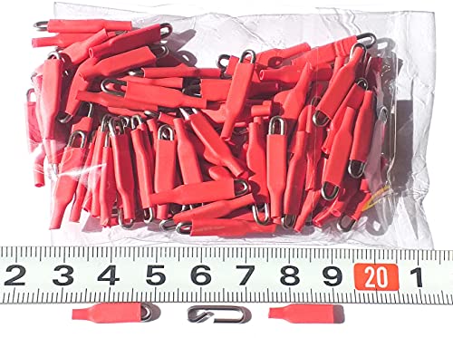 Enganches rápidos Pesca, 100 UND de Varilla Acero Inoxidable de 1,2mm Extra Fuertes, Cortos, Color Rojo, 11mm x 3mm, Pesca surfcasting