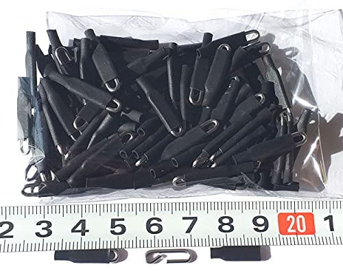 Enganches rápidos Pesca, 100 UNDS de Varilla Acero Inoxidable de 1,2mm Extra Fuertes, Muy Cortos 11mm x 3mm, Color Negros, Pesca surfcasting, Conector, Ganchos Pesca.