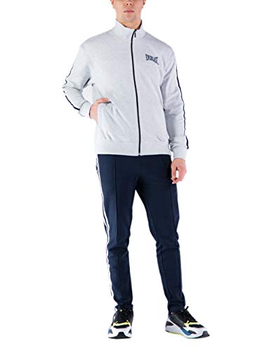 Everlast Chándal de hombre deportivo completo primavera chaqueta pantalón deportivo gris ártico azul Gris ártico / Azul L