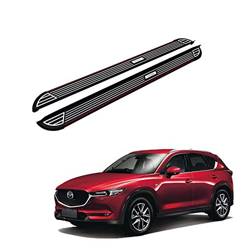 Faldones Laterales Kit para Carrocería Pasos Laterales Lado Paso Ferroviario Protección Bar Laterales Estriberas Coche Running Junta para Mazda CX-5 2019 con Las Luces