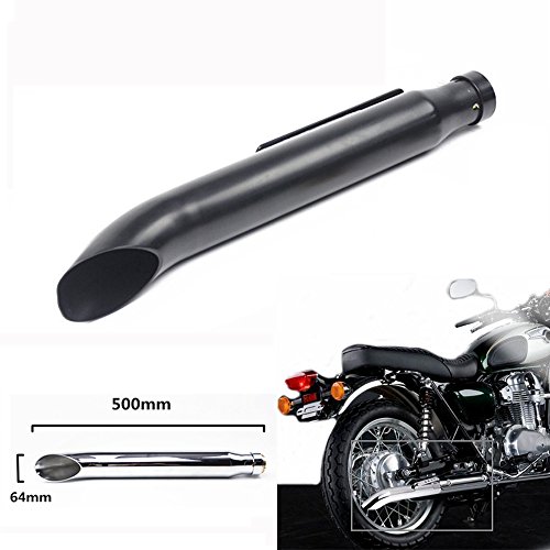 Fast Pro Silenciador universal para motocicleta, tubo de escape para Harley Cafe Racer, Bobber Custom, Triumph Custom etc, corte de pestañas, color negro