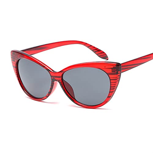 FDNFG Sexy Gato Ojo Gafas de Sol Mujeres Espejo Negro triángulo Gafas de Sol Tonos Femeninos para Damas UV400 Gafas de Sol (Lenses Color : Winered Line)