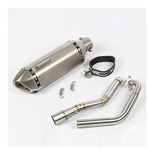 FEIFUSHIDIAN Original For Yamaha YZF R15 V3 2008-2019 de Escape Sistema de tuberías Completa Delantera de la Motocicleta modificada Silenciador 51mm Apariencia (Color : Stainless Steel)