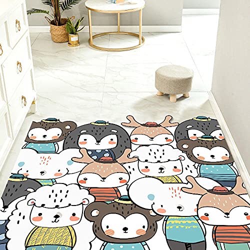 Felpudo de Entrada, Alfombrilla Antideslizante, Alfombra Exterior, Lavable a Máquina para Interior, Exterior, Patio, Cocina, Pasillo, Puerta Trasera Delantera, -Cartoon -o_90 * 140cm