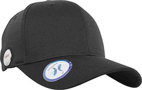 Flexfit Golfer Magnetic Button Gorra, Negro, S-M Unisex Adulto