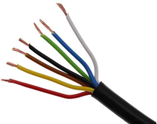 Hahfix - Cable de remolque Bosch de 7 x 1,5 mm2, cable de remolque para automóviles y camiones de 7 polos, fabricado en Alemania en negro, 4 metros.