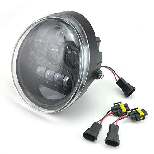 HAIHAOYF 1pc 60W LED Faro para Fit for Harley (Color : Black)