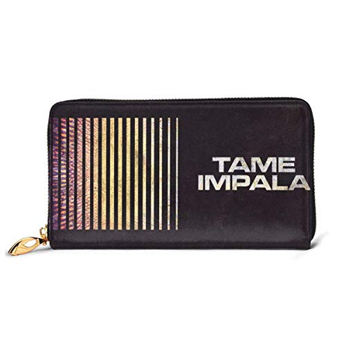 Hdadwy Tame Impala Mujer Cartera De Piel De Vaca Genuina Monedero con Cremallera Hombre