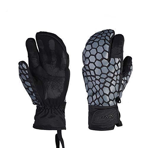 Hombres Mujeres Guantes De Esquí Impermeables A Prueba De Viento Invierno Snowboard Guantes De Esquí Guantes Térmicos Cálidos para La Nieve Al Aire Libre Guantes-Gris_Ancho De La Palma 9,6-10,5 Cm