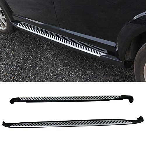 IIWOJ Side Step Aluminio para Barras Laterales Barras Faldón Lateral Estribos Laterales Compatible con Dodge Coolway 2010-2017 Versión De Siete Plazas,Negro