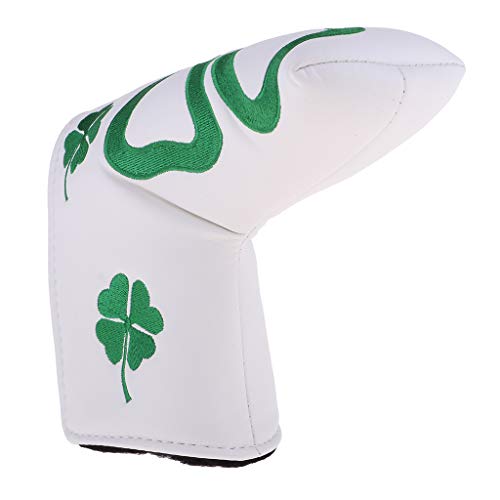 Impermeable Cubierta de Palo de Golf Funda de Hierro Universal Diseño Trébol de 4 Hojas - Blanco b