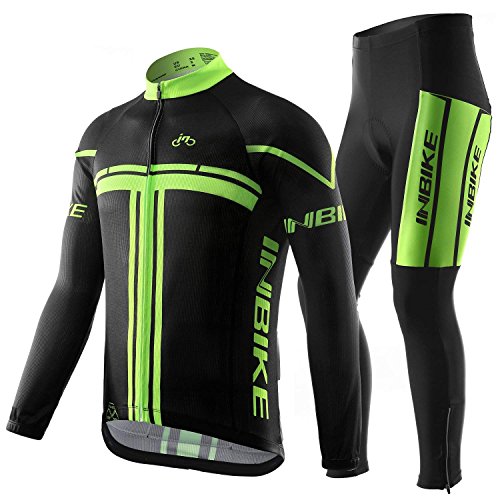 INBIKE Maillot Ciclismo Invierno Hombre 3D Acolchado Gel Ropa Térmica Ciclismo Camiseta Bicicleta+Culote Ciclismo(M)