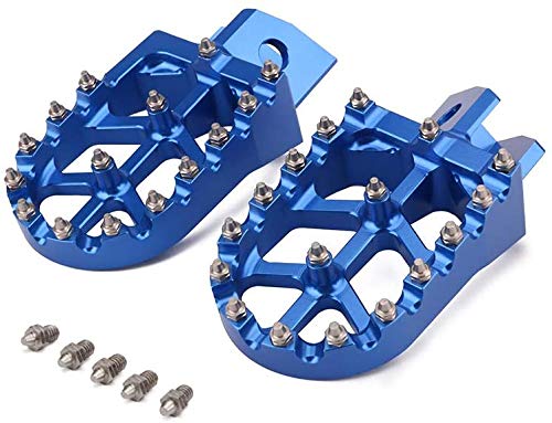 JFG RACING Estriberas de pie de motocicleta Pedales de resto CNC para Yamaha YZ80 YZ125 YZ250 YZ500 YZ490 WR200 WR250 WR500 TTR90 TTR110 TR125 TTR250 XT250 - azul