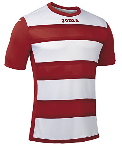 Joma Europa III Camiseta de Juego Manga Corta, Hombres, Rojo/Blanco, S