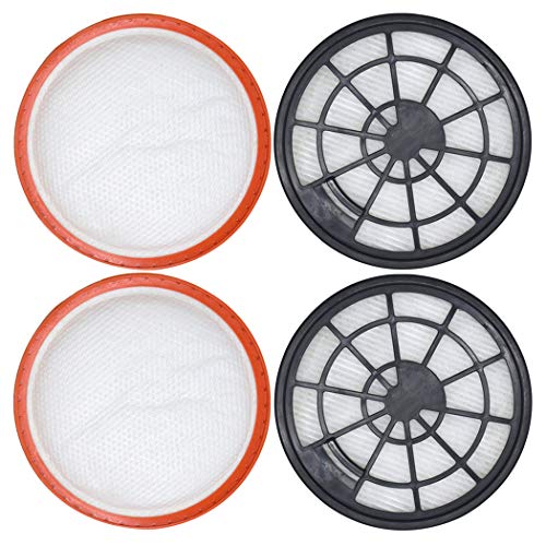 Juego de 4 filtros para Dirt Devil DD2650-1, DD2651-0, DD2651-1, DD2720 2620001, 2620002, 2 filtros de protección de motor + 2 filtros de aire de escape.