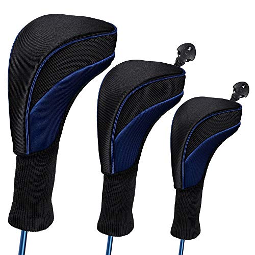 Kuingbhn Cubiertas de Cabeza de Golf Equipo de Golf Polo Golf Club de la Materia Covers Modelo One Three Five Madera Manga Protectora Polo para Titleist, Callaway, Ping, Taylormade, Cobra