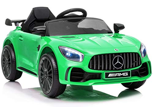 Lean Coche eléctrico infantil Mercedes Benz GT R AMG 12 V verde coche infantil eléctrico