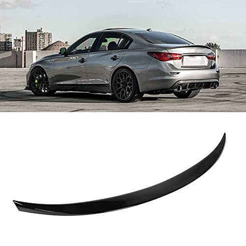 LIUZWEI Tapa Trasera Tapa Tapa Spoiler, Negro Brillante para Estilo VIP High Kick Fit for Infiniti Q50 / Q50S 2014 2015 2016 2017 2018 2019 2020