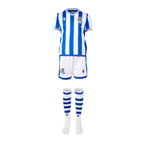 Macron Real Sociedad Primera Equipación 2020-2021 Niño, Conjunto, Royal-White, Talla XL (122-128)