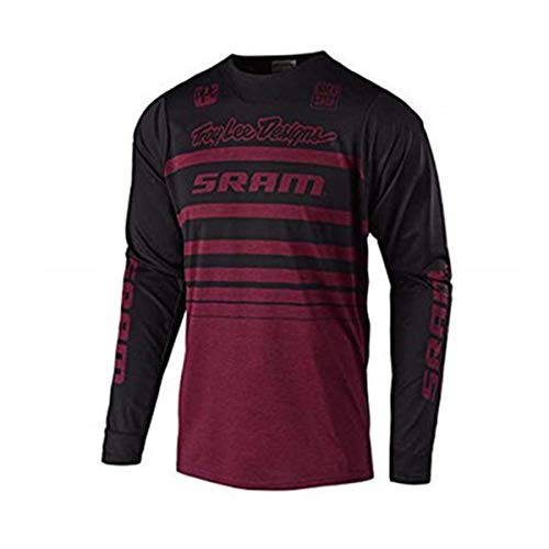 Maillot De Ciclismo De Manga Larga para Hombres, Tops De MTB De Tela Transpirable De Secado Rápido, Camisetas, Ropa De Descenso (H-03,XL)