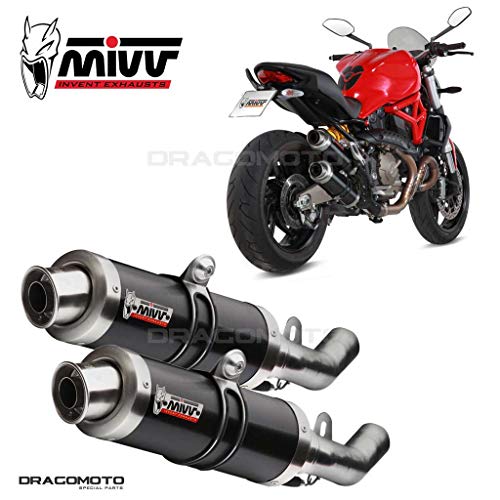 Mivv D.031.LXB DUCATI MONSTER 821 2015/2016 2 ESCAPE SLIP-ON GP STEEL BLACK