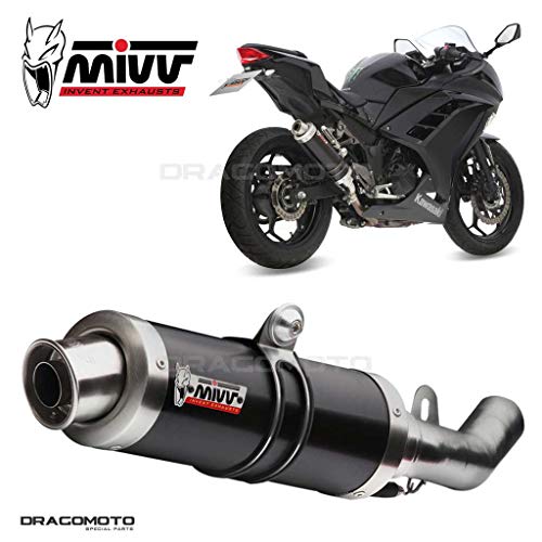 Mivv K.038.LXB KAWASAKI NINJA 300 2013 / 2016 ESCAPE SLIP-ON GP STEEL BLACK