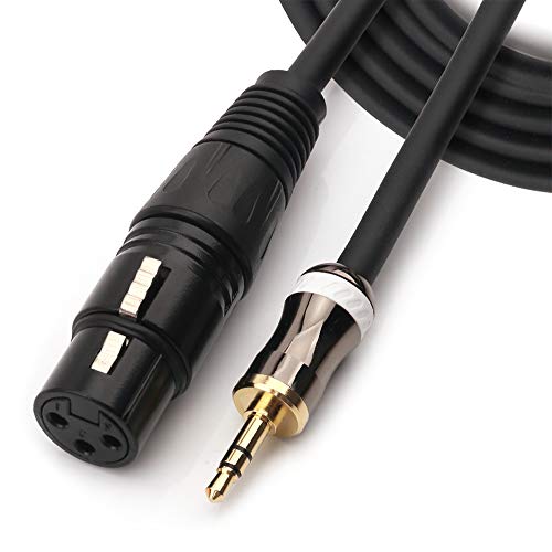 MOBOREST 3.5mm TRS estéreo a XLR cable de micrófono hembra, para estudios de grabación profesional, actuaciones en vivo, escuelas, churche, oratoria, configuración de audio de fiestas (3M)