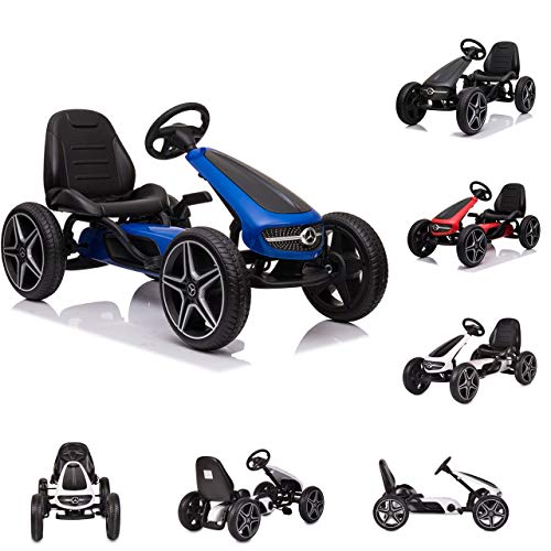 Moni Kart Infantil Mercedes-Benz neumáticos de plástico EVA Freno música Pedales, Colores:Azul