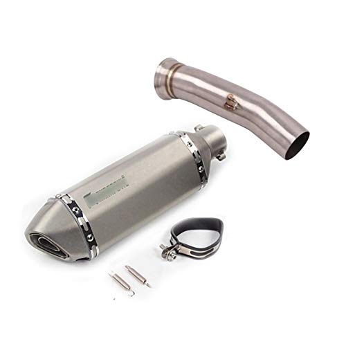 Motocicleta Escape Conjunto Conjunto Tubo Medio Conectar Tubo Muffler Tips Silencer Pipe System System Speay Slip On para 790 Duke 790 (Color : E)