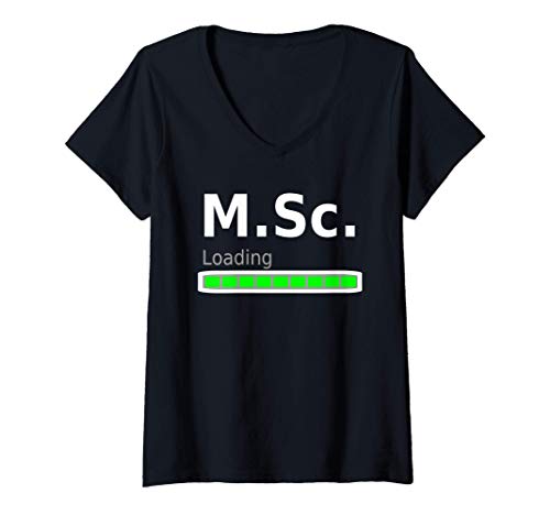 Mujer M.Sc. Master Loading Estudiar el Grado Estudiante Camiseta Cuello V