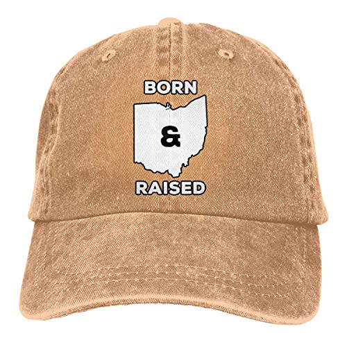 NA Sombrero De Sol,Ocio Sombrero,Sombreros Sombrilla Al,Sombrero De Deporte,Dad Hat,Ohio Born and Raised State Denim Jeanet Gorra De Béisbol Ajustable Dad Hat