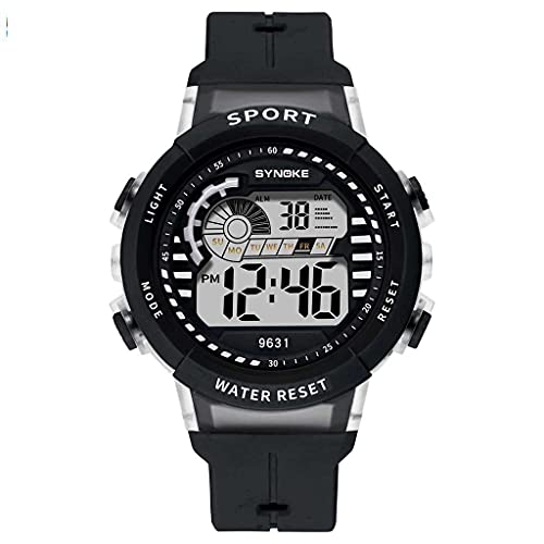 N\C Estudiante Reloj Electrónico Impermeable Deportes Moda Color Multi-función Reloj Niños y Niñas Reloj Negro Fresco